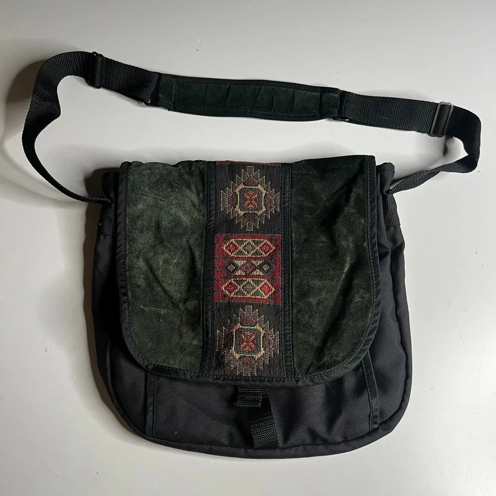 West Ridge Designs Messenger Bag Suede Southwest Tribal Crossbody Portland Made